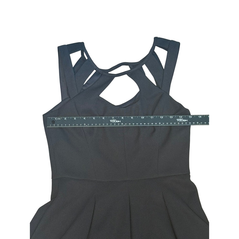 Betsey Johnson Navy Fit & Flare Cocktail Dress | Geometric Cutout | Size 6 - Picture 8 of 11
